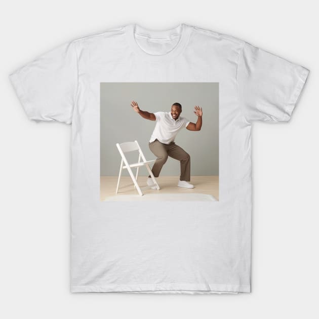 folding chair design T-Shirt by Maverick Media